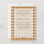 プライドオレンジ色のブルーボーガーランドフォトクリスマス シーズンカード (裏面)