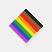 プライドカスタムLGBTQカラーインクルーシブ国旗 スタンダードカクテルナプキン (角)