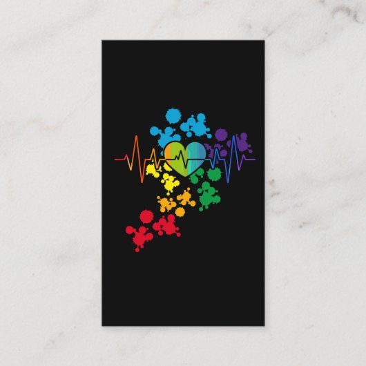 プライドカラフルハートレインボーハートビートlgbt 名刺 (正面)