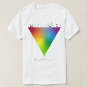 プライドカラフルレインボートライアングルゲイLGBTQ名 Tシャツ