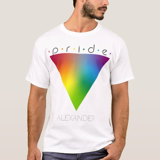 プライドカラフルレインボートライアングルゲイLGBTQ名 Tシャツ (正面)