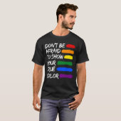 プライドカラフルLGBTQゲイレズビアン同性愛者 Tシャツ (正面フル)