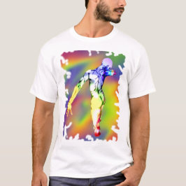 プライドカラーのダンスをする男性のフィギュア Tシャツ