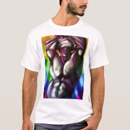 プライドカラーの男性像とタトゥーアート Tシャツ