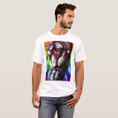 プライドカラーの男性像とタトゥーアート Tシャツ (正面フル)