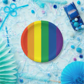 プライドカラーレインボー紙パーティープレート ペーパープレート (パーティー)