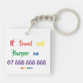 プライドキーリング – レインボーリップスティックレズビアン キーホルダー (裏面)