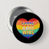 プライドゲイ – 愛は常に勝つ。虹の色。 缶バッジ (正面&裏面)