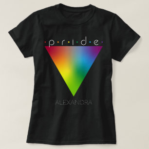 プライドゲイLGBTQ同性愛者トレンディーレインボートライアングル名 Tシャツ
