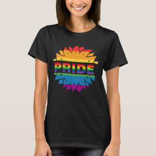 プライドゲイlgbtq同性愛者レインボーひまわりポスター tシャツ