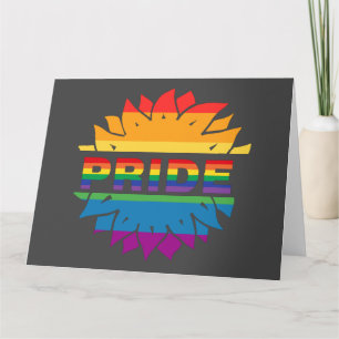 プライドゲイlgbtq同性愛者レインボーヒマワリ カード