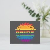 プライドゲイlgbtq同性愛者レインボーヒマワリ ポストカード (スタンド正面)