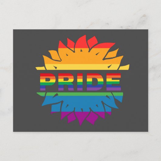 プライドゲイlgbtq同性愛者レインボーヒマワリ ポストカード (正面)