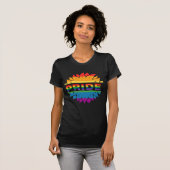 プライドゲイlgbtq同性愛者レインボーヒマワリ tシャツ (正面フル)