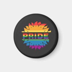 プライドゲイlgbtq同性愛者レインボー サンフラワーTシャツ マグネット
