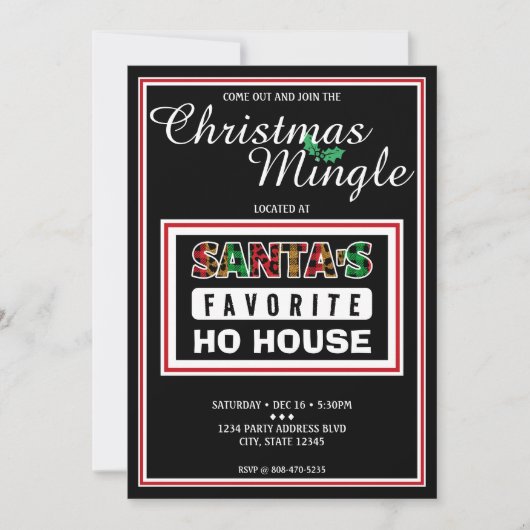 プライドサンタズホお気に入りのハウスクリおもしろいスマス 招待状 (正面)