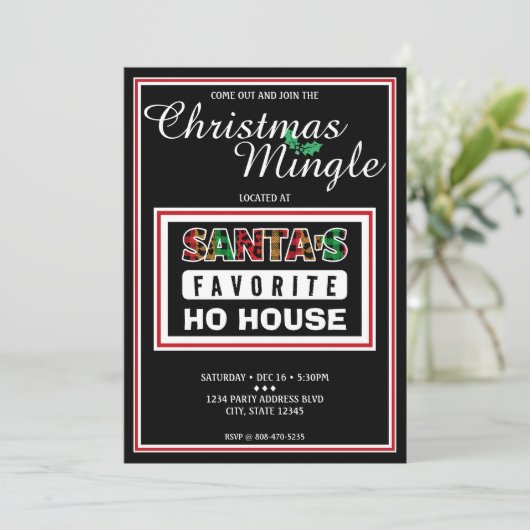 プライドサンタズホお気に入りのハウスクリおもしろいスマス 招待状 (スタンド正面)