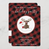 プライドサンタトナカイのホリデーパ企業のーティ 招待状 (正面/裏面)
