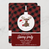 プライドサンタトナカイのホリデーパ企業のーティ 招待状 (正面/裏面)
