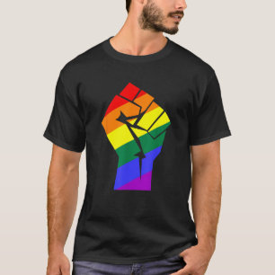 プライドシャツLGBTQレインボーフィスト・レジス・アパレル Tシャツ