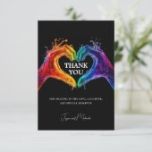 🌈❤️プライドシンプルのハート結婚 サンキューカード (スタンド正面)