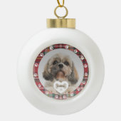 プライドシーズー(犬)Tzuペット写真パパ母クリスマスホリデー セラミックボールオーナメント (正面)