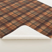 プライドスコティッシュタータンチェックブラウンオレンジブラッククラシック シェルパブランケット (3/4)