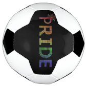 プライドステッカー - 虹のテキスト サッカーボール (回転)