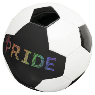 プライドステッカー - 虹のテキスト サッカーボール
