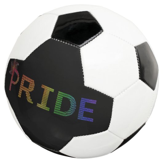 プライドステッカー - 虹のテキスト サッカーボール (3/4)