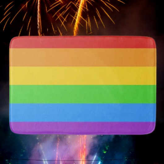 プライドステップ:レインボーフラグ バスマット