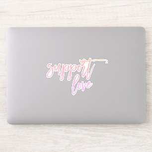 プライドステートメントのサポートLove Pinkグリッターノートパソコン シール