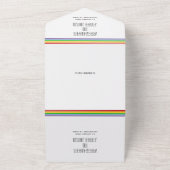 プライドストライプ国旗のゲイ、レ結婚ズビアンすべて1つ オールインワン招待状 (外側)