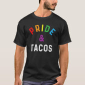 プライドタコスLGBT LGBTQゲイプライドレインボーフラッグタコス Tシャツ (正面)