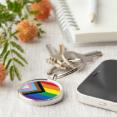 プライドダイバーシティインクルーシブレインボーlgbtqゲイ国旗 キーホルダー (側面)