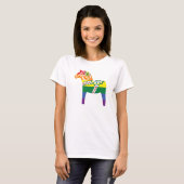 プライドダラヒスト |虹の旗の色のダラ馬 Tシャツ (正面フル)