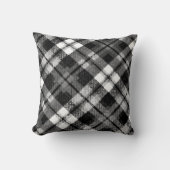 プライドチェックタータンチェック白黒ファームハモダンウス クッション (正面)