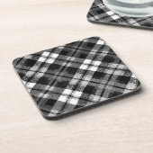 プライドチェックタータンチェック白黒ファームハモダンウス コースター (左側)
