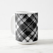 プライドチェックタータンチェック白黒ファームハモダンウス コーヒーマグカップ (正面左)