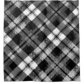 プライドチェックタータンチェック白黒ファームハモダンウス シャワーカーテン (正面)