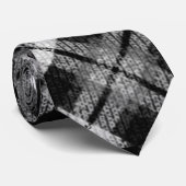 プライドチェックタータンチェック白黒ファームハモダンウス ネクタイ (ロール)