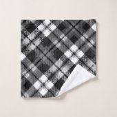 プライドチェックタータンチェック白黒ファームハモダンウス バスタオルセット (ウォッシュタオル)