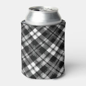 プライドチェックタータンチェック白黒ファームハモダンウス 缶クーラー (缶正面)
