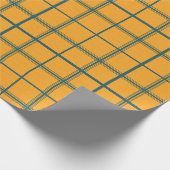 プライドティール（緑がかった色）とマスタード ラッピングペーパー (角)