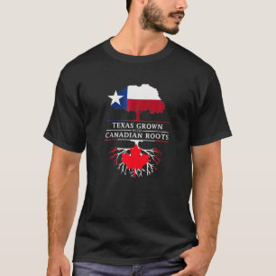プライドテキサス州カナダのルーツカナダ国旗で育った Tシャツ