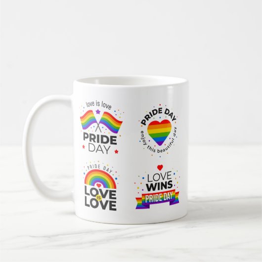 プライドデイレインボーハート コーヒーマグカップ (左)
