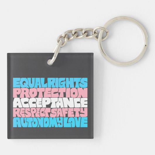 プライドトランスパーソナライズされたフラグLGBTの名前または文字 キーホルダー (裏面)