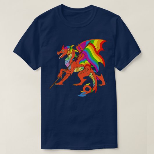 プライドドラゴンLGBTゲイレズビアントランスジェンダートランスNo Tシャツ (デザイン正面)