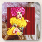 プライドドラッグクイーン懸命プラスチックコースター – 6のセット コースター (正面)