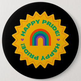 プライドハッピープライド。ゲイラブレインボーカラー     缶バッジ